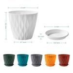 FaithLand 6-Pack 6-Inch Plastic Plant Pots with Saucers | Thickened PP Material, Modern Wave Texture, Enhanced Drainage for Indoor/Outdoor Garden Plants | Multicolor Value Set