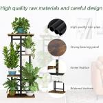 LINZINAR Plant Stand Indoor 4 Tier 5 Potted Multiple Plant Shelf Stands for Garden Corner Balcony Living Room Black