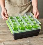 Burpee SuperSeed Seed Starting Tray | 16 XL Cell | Reusable & Dishwasher Safe | for Starting Vegetable Seeds, Flower Seeds & Herb Seeds | Indoor Grow Kit for Deep-Rooted Seedlings, Green