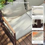 EAST OAK Courtyard Patio Furniture Set, 4-Piece Outdoor Patio Set with Sofa, Removable & Washable Deep Seating Cushion, Tempered Glass Table, Outside Patio Conversation Sets, Black & Dark Grey