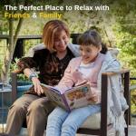 EAST OAK Courtyard Patio Furniture Set, 4-Piece Outdoor Patio Set with Sofa, Removable & Washable Deep Seating Cushion, Tempered Glass Table, Outside Patio Conversation Sets, Black & Dark Grey