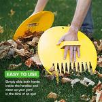 Rugg Original Leaf Scoops, Large Size Hand Rake Claws for Debris & Yard Waste Pick Up, Yellow, (One Pair)