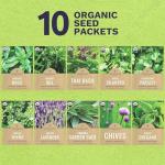 Organic Herb Seeds Variety Pack - 10 Individual Packs - 2025 Season - Basil, Cilantro, Dill, Thyme, Parsley and More! for Indoor & Outdoor Planting (Non-GMO, Certified Organic)