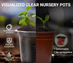 WandaQueen 30 Packs Clear Nursery Pots for Plants, 3.5/4/5 Inch High Transparency Plastic Seedling Plant Pot with Drainage Holes, Includes 20 Labels