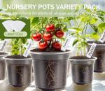 WandaQueen 30 Packs Clear Nursery Pots for Plants, 3.5/4/5 Inch High Transparency Plastic Seedling Plant Pot with Drainage Holes, Includes 20 Labels