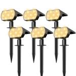 NYMPHY Solar Lights Outdoor Waterproof IP68, 56 LED 3 Lighting Modes Solar Powered Garden Yard Spot Solar Lights for Christmas Outside Landscape- 6 Pack (Warm White)