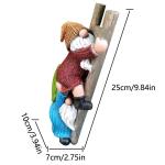 JARPSIRY Garden Gnome Statue, Funny Climbing Ladder Gnomes Figurine Resin Sculpture Outdoor Decor for Patio Yard Lawn Porch Ornaments Gift