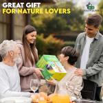 Squirrel Proof Bird Feeder for Outdoors Hanging (Metal Rose Gold) Bird Feeder with 4 Ports, Chew-Proof & Weather Resistant, Backyard Gift (10.25 x 6.25 x 6.25 inches)