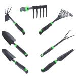 JIECHENG 7-Piece Aluminum Alloy Heavy Duty Gardening Tool Set – Rust Proof, Ergonomic Handle, Includes Shovels, Rakes, Hoes & More for Gardening Enthusiasts