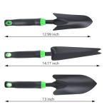 JIECHENG 7-Piece Aluminum Alloy Heavy Duty Gardening Tool Set – Rust Proof, Ergonomic Handle, Includes Shovels, Rakes, Hoes & More for Gardening Enthusiasts