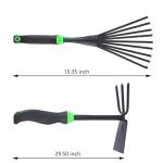 JIECHENG 7-Piece Aluminum Alloy Heavy Duty Gardening Tool Set – Rust Proof, Ergonomic Handle, Includes Shovels, Rakes, Hoes & More for Gardening Enthusiasts