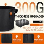 Gardzen 10-Pack 10 Gallon Grow Bags, 300G Thickened Aeration Fabric Pots with Handles, Heavy Duty Cloth Pots for Plants