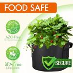 Gardzen 10-Pack 10 Gallon Grow Bags, 300G Thickened Aeration Fabric Pots with Handles, Heavy Duty Cloth Pots for Plants