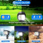 EIUIO Solar Outdoor Lights, 3 Lighting Modes Solar Spot Lights Outdoor with Auto On/Off, Waterproof Landscape Lighting for Garden Yard Pathway, 4 Pack(Cool White)
