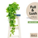 ROVALA Silk Plants for Home Decor Indoor in Pot Realistic Artificial Plants Fake Hanging Plants Faux Plants Indoor Fake Potted Plants Fake Plants for Shelves Bathroom Plants, Fake Pothos (Light Green)