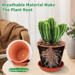 Tuqaumu 6 Pack 6 Inch Terracotta & Clay Pots with Saucer for Plants, Large Terra Cotta Plant Pot with Drainage Hole, Flowerpot for Indoor Outdoor Plants, Crafts, Wedding Favor