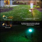 Solar Outdoor Lights,40 LEDs Color Changing RGB Solar Landscape Path Lights,USB & Solar Powered Multicoloured Spotlights,14 Colors Auto Cycling Spotlights for Yard,Garden,2 Pack