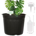 Niiiice 24-Pack 3 Gallon Flexible Plastic Plant Pots with 30Pcs Plant Labels,Thickened Soft Seed Starting Container for Indoor Outdoor Plants, Seedlings, Vegetables, Succulents and Cuttings