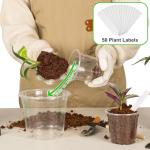 JNYONG 60 Pack 3.5/4/5/6/7 Inch Clear Nursery Pots with Drainage Hole,Variety Sizes Seed Starting Pots Transparent Plastic Plant Pots for Plants Transparency with 50 Plant Labels