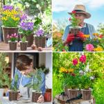 JNYONG 60 Pack 3.5/4/5/6/7 Inch Clear Nursery Pots with Drainage Hole,Variety Sizes Seed Starting Pots Transparent Plastic Plant Pots for Plants Transparency with 50 Plant Labels