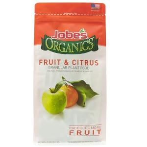 Jobe’s Organics Granular Garden Fertilizer, Easy Plant Care Fertilizer for Fruit and Citrus Plants and Trees, 4 lbs Bag