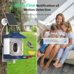 Smart Bird Feeder with Camera, 1 Year AI Camera Bird Feeders for Outdoors, Solar Powered, 2.4Ghz WiFi, 1080p Live Video Bird Feeder Camera, Nstant Arrival Alerts - Best Gifts for Bird Lovers