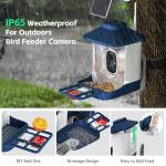 Smart Bird Feeder with Camera, 1 Year AI Camera Bird Feeders for Outdoors, Solar Powered, 2.4Ghz WiFi, 1080p Live Video Bird Feeder Camera, Nstant Arrival Alerts - Best Gifts for Bird Lovers