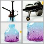 Hniuyun Glass Plant Mister Spray Bottle, 6.4 All Vintage Plant Spritzer Watering Can, Bronze Plastic Top Pump, Plant Mister Glass Watering Garden Tool (Blue Violet Gradient)