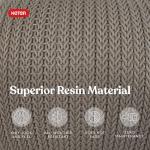 KETER Urban Knit Pouf Ottoman Set of 2 with Storage Table for Patio and Room Décor-Perfect for Balcony, Deck, and Outdoor Seating, Cream & Taupe