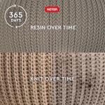 KETER Urban Knit Pouf Ottoman Set of 2 with Storage Table for Patio and Room Décor-Perfect for Balcony, Deck, and Outdoor Seating, Cream & Taupe