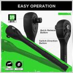 SWANLAKE 3/8'' Drive Impact Socket Set, 50-Piece Standard SAE (5/16 to 3/4 inch) and Metric (8-22mm) Size, 6 Point, Cr-V, 3/8-Inch Ratchet Handle, Extension Bar, Universal Joint