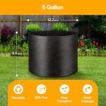 Simple Deluxe Grow Bags 5 Gallon 12 Pack Planter Pots with Handles, Thickened Nonwoven Fabric Aeration Cloth Bag, Heavy Duty Gardening for Tomoato, Potato, Vegetable and Flowers, Black with 12 Labels