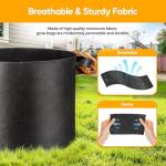 Simple Deluxe Grow Bags 5 Gallon 12 Pack Planter Pots with Handles, Thickened Nonwoven Fabric Aeration Cloth Bag, Heavy Duty Gardening for Tomoato, Potato, Vegetable and Flowers, Black with 12 Labels