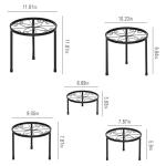 CADANI 5-Pack Metal Plant Stands for Outdoor Indoor, Anti-Rust Iron Flower Pot Stand, Heavy Duty Plant Pot Shelf for Multiple Plant, Decoration Racks for Home, Patio & Garden