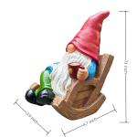 Drinking Coffee Faceless Garden Gnome Statue Decoration 7.1" Figurine Ornament for Indoor Outdoor Home Patio Yard Lawn