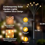 Solar Lights Outdoor - Upgraded 4-Pack of 32 LEDs Solar Garden Lights,IP65 Waterproof Outdoor Decor Solar Firefly Light for Yard,Pathway Decoration,Unique Gifts for Women and Grandma