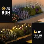 Solar Lights Outdoor - Upgraded 4-Pack of 32 LEDs Solar Garden Lights,IP65 Waterproof Outdoor Decor Solar Firefly Light for Yard,Pathway Decoration,Unique Gifts for Women and Grandma