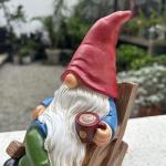 Drinking Coffee Faceless Garden Gnome Statue Decoration 7.1" Figurine Ornament for Indoor Outdoor Home Patio Yard Lawn