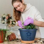 XMPBFYH Plant Pots, Flower Pots for Indoor/Outdoor Plants, Self Watering Plastic Planters Pots with Drainage Holes, Saucer & Reservoir, Decorative Nursery Planting Pots(10 Inch Set of 4)