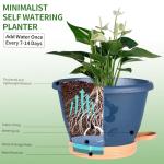 XMPBFYH Plant Pots, Flower Pots for Indoor/Outdoor Plants, Self Watering Plastic Planters Pots with Drainage Holes, Saucer & Reservoir, Decorative Nursery Planting Pots(10 Inch Set of 4)