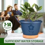 XMPBFYH Plant Pots, Flower Pots for Indoor/Outdoor Plants, Self Watering Plastic Planters Pots with Drainage Holes, Saucer & Reservoir, Decorative Nursery Planting Pots(10 Inch Set of 4)