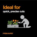 Fiskars Pruning Snips - 6" Garden Shears with Comfort Grip and Spring Action - Sharp and Precise Non-Stick Steel Blades - Quality Pruning Shears for Plants in Grow Tents and Hydroponics - 2 Pack
