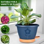 XMPBFYH Plant Pots, Flower Pots for Indoor/Outdoor Plants, Self Watering Plastic Planters Pots with Drainage Holes, Saucer & Reservoir, Decorative Nursery Planting Pots(10 Inch Set of 4)