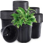 Pynqdfu 60 Pcs 1 Gallon Plant Nursery Pots,Plastic Seed Starter Pot with Drainage Holes,Plastic Plant Pots for Planting,Cuttings,Transplanting,Home Garden(Black)