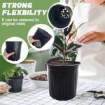 Pynqdfu 60 Pcs 1 Gallon Plant Nursery Pots,Plastic Seed Starter Pot with Drainage Holes,Plastic Plant Pots for Planting,Cuttings,Transplanting,Home Garden(Black)
