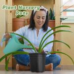 Pynqdfu 60 Pcs 1 Gallon Plant Nursery Pots,Plastic Seed Starter Pot with Drainage Holes,Plastic Plant Pots for Planting,Cuttings,Transplanting,Home Garden(Black)