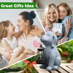 Dog Solar Garden Statue with Lantern – Outdoor Patio & Yard Decor – Figurine for Dogs – Gift for Mom, Grandma, Dog Lovers, Housewarming Present