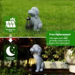 Dog Solar Garden Statue with Lantern – Outdoor Patio & Yard Decor – Figurine for Dogs – Gift for Mom, Grandma, Dog Lovers, Housewarming Present