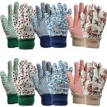 Yopay 6 Pairs Gardening Gloves for Women, Soft Jersey Garden Glove, Rubbuer Dots Cotton Working Gloves for Men, Planting, Seeding, Fishing, Restoration Work, 3 Colors