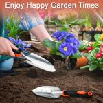 Garden Shovel Trowel Garden Tool Set, 2 Pack Heavy Duty Gardening Tools Set Include Wide Garden Trowel, Hand Shovel with Measurement Mark, Small Shovels for Gardening Digging Planting Transplanting